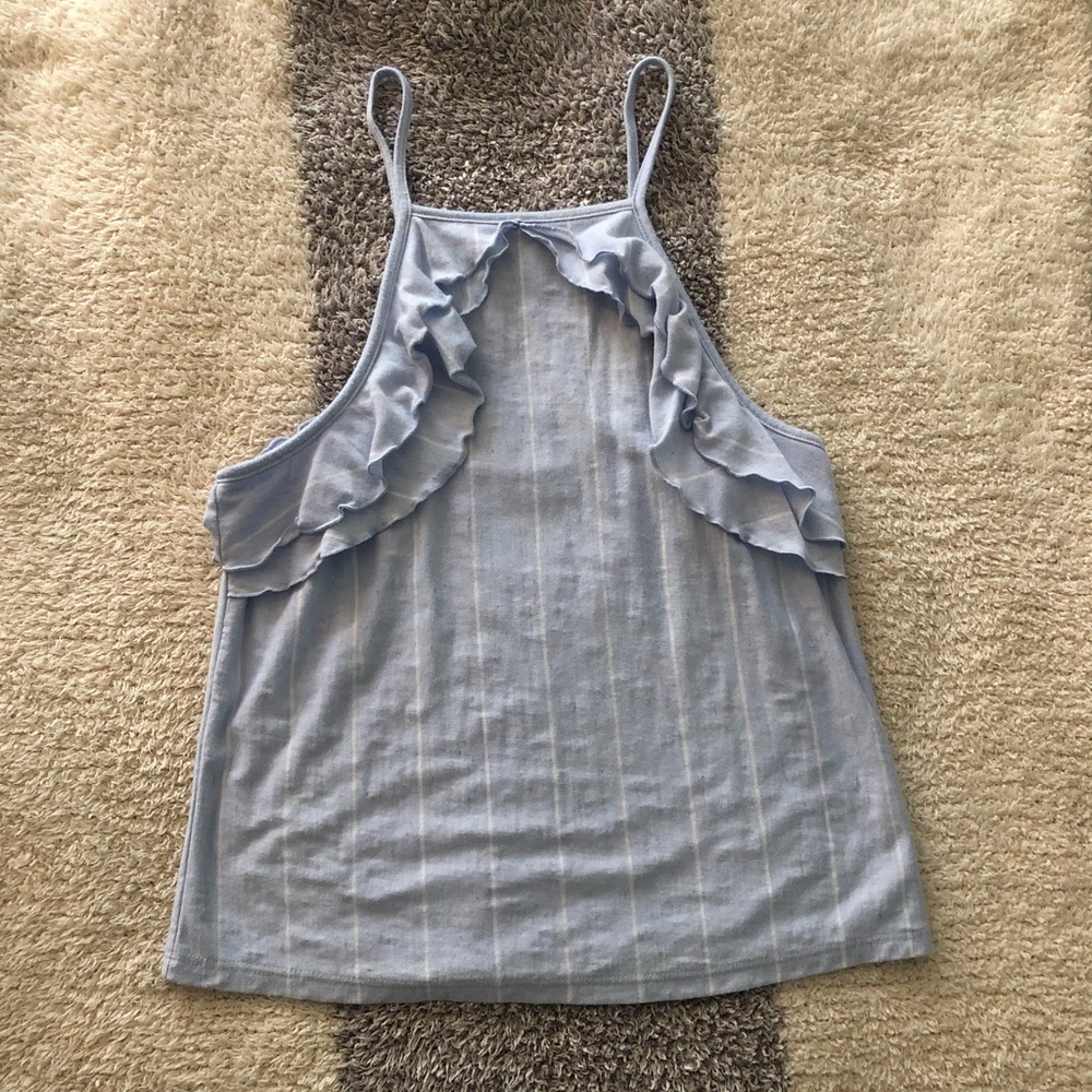 American Eagle blue and white stripe tank